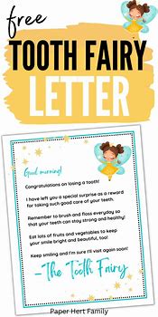 Image result for Free Printable Tooth Fairy Letter Template