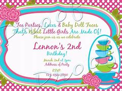 Image result for Tea Party Birthday Invitations