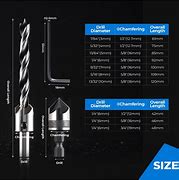 Image result for Countersink Drill Bit Size Chart