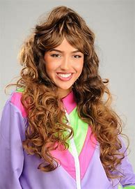 Image result for Brown Curly Wig 80s