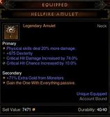 Image result for Hellfire Amulet Diablo 3