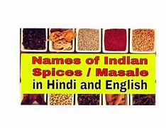 Image result for All Indian Spices with English Names