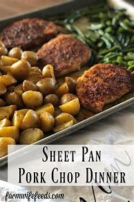 Image result for Pork Chop Sheet Pan Dinner