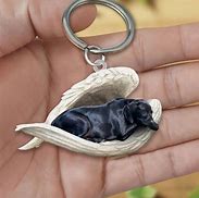 Image result for Black Lab Sleeping Angel Necklace