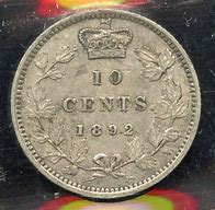 Image result for 10 Cents 1892 Canada