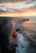 Image result for Lava Hitting Water