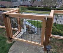 Image result for Wood Hog Wire Fence Gate