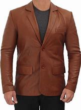 Image result for brown leather blazer