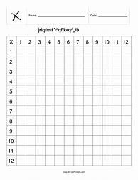 Image result for Blank Multiplication Times Table Chart