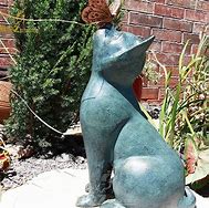 Image result for Cat Statue with Butterfly