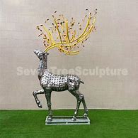 Image result for Life-Size Reindeer Statue Outdoors