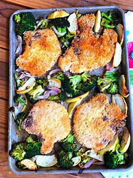 Image result for Pork Chop Sheet Pan Dinner