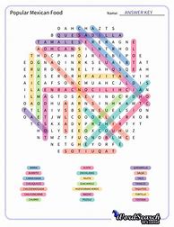 Image result for Mexican Food Word Search