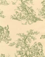 Image result for Green Toile Wallpaper with Yellow Flowers