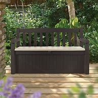 Image result for Plastic Storage Bench Outdoor