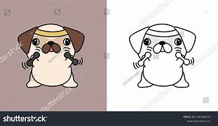 Image result for Kawaii Pug Black and White