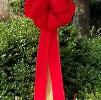 Image result for Big Wreath White Lights Red Velvet Bow