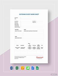 Image result for Catering Worksheet Template