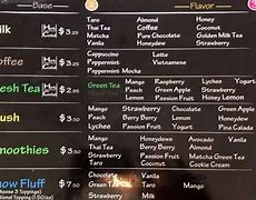 Image result for Boba Milk Tea Menu