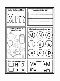 Image result for M Worksheets for Kindergarten