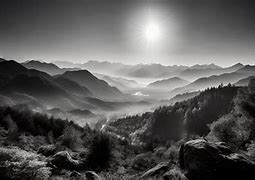 Image result for Black and White Mountain Range