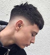 Image result for Messy Frimge Low Taper Fade