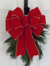 Image result for Red Velvet Bow Gold Backside Christmas Wreath