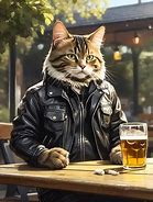 Image result for Cat Drinking Beer