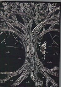 Image result for Scratchboard Tree Art