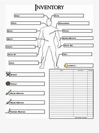 Image result for 5E Equipment Sheet