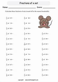 Image result for Free Printable Math Worksheets Fractions