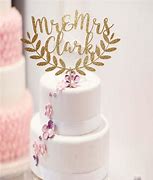 Image result for Name Wedding Cake Topper Gold