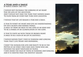 Image result for A Tear and a Smile Poem