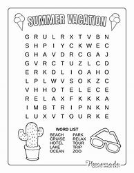 Image result for Word Search Puzzles Summer Theme