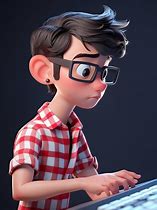 Image result for Ai Cartoon Boy with Glasses