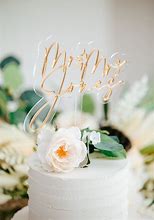 Image result for Name Wedding Cake Topper Gold