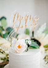 Image result for Name Wedding Cake Topper Gold