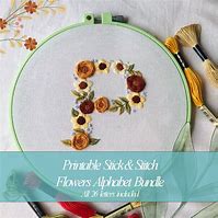 Image result for Embroidery Alphabet with Flowers