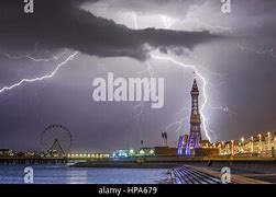 Image result for Lightning Strikes Blackpool Tower