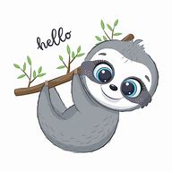 Image result for Cute Cartoon Baby Sloth