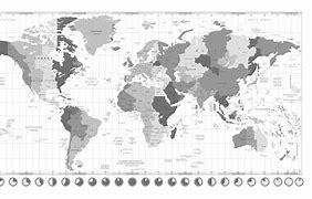 Image result for Time Zones Black and White