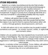 Image result for Autism Meaning