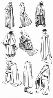 Image result for Hooded Cloak Drawing Reference