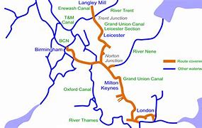 Image result for Grand Union Canal Route Map