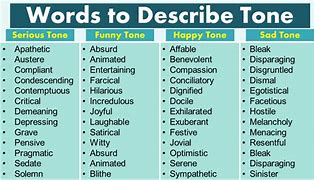 Image result for Attitude Tone Words