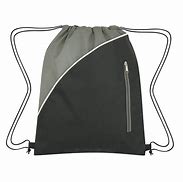 Image result for Black Drawstring Bag with Zipper Pocket