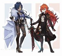 Image result for Diluc and Kaeya Genderbend