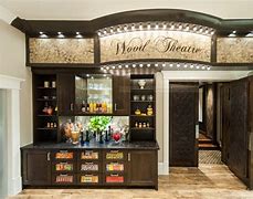 Image result for Custom Built in Home Theater Snack Bar