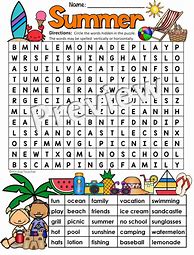 Image result for Word Search Puzzles Summer Theme