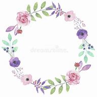 Image result for Purple Flower Wreath Clip Art